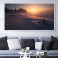 Landscape oil painting hazy dawn cartoon art canvas drawing living room corridor office home decoration mural No Frame 20*40cm No Frame
