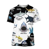 Summer Fashion Tide Boy Sea Fishing Fish Graphic 3D Printed Oversized O-neck Short Sleeve Sailor Suit Comfortable Casual Shirt S