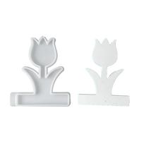 Tulips Candle Holder Resins Moulds Flower Candlesticks Castings Molds Candle Holder Silicone Molds Table Decorations 1 white