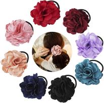 8 vnt. Plaukų gumelės, kamelijos gėlės, uodegos laikiklis, scrunchie, plaukų juosta, aksesuaras 8Pcs/Set