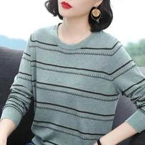 Women's Fall Round Neck Knit Pullover Skeleton Plus Size Knit Long Sleeve Patchwork Long Sleeve 4XL gray