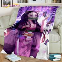 „Kamado Nezuko Demon S-Slayer Japan Anime“ antklodė, minkšta antklodė, skirta namų miegamojo lovai sofai iškylai Kelionių biuro dovana 30x40in blue