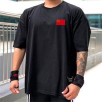 Kinų stiliaus vyriški „Slim Fit“ kvėpuojantys fitneso marškinėliai 5XL juoda