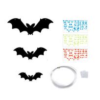 12 Pack Hanging Bats Halloween Outdoor Decorations, Waterproof Plastic, One Size black
