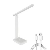 LED Touch Switch White Folding Desk Lamp USB Chargeable Eye-protection Reading Light Dormitory Study Night Light Bedroom Beside balta