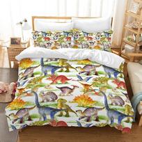 Dinosaur Duvet Cover Black Evolution Extinction Predator Animals Bedding Set Full Double Queen King Size Polyester Qulit Cover 70x133cm 2pcs