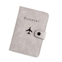 Passport Cover Holder Hot Stamping Plane for Women Men Lover Couple Travel Fashion Weddings Gift pilka