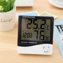 2 viename LCD skaitmeniniai temperatūros drėgmės matuokliai namų vidaus lauko termometras su laikrodžiu