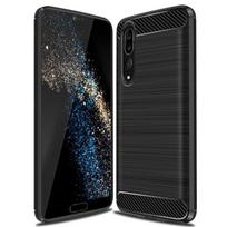Minkštas silikoninis dėklas, skirtas Huawei P20 Pro, atsparus smūgiams, anglies pluošto telefono dėklas, skirtas p20pro, prabangūs šlifuotos tekstūros dėklai P20 Pro juoda