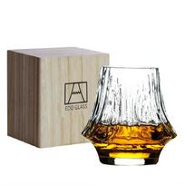 1pc Whisky Glass Japan Style Fuji Mountain Irregular Old Fashioned Whiskey Glass Volcanic Wine Cup Artwork Present Box Whisky Tumbler Brandy Snifter F 220ml beige