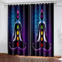 3D Paslaptingo Rašto Užuolaida, Aukštos Kokybės Poliesterio Medžiagos Patvari Užuolaida, Namų Miegamojo Dekoras W132cm x H160cm&Grommet gray