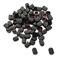 Motociklų Padangų Ventiliai Plastikiniai Juodi Automobilio Dviratčio Padangų Ventilių Dangteliai su O Guminiu Žiedu Dangteliai Kupolo Forma Dulkių Ventilis Moto Dalys 50PCS juoda