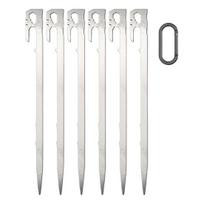 6 vnt. 22/28 cm kempingo palapinės kuoliukas, tvirtas nerūdijančio plieno lauko markizės vėjui atsparus smaigas žemei 28cm white