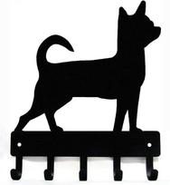 Chihuahua Dog - Key Hooks & Keychain Holder - 6 inch Wide Metal Wall Art Perfect Gift for Chihuahua Owners and Dog Lovers šviesiai pilka spalva