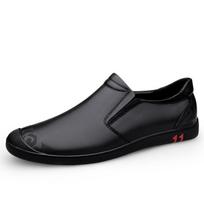 FashionPeas Luxury Shoes Men's Lazy Shoes Tide High Quality Casual All-match Genuine Leather Soft Sole Loafers Cow Leather Shoes Men 37 juoda