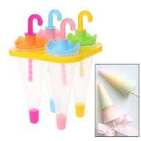 4x skėčio formos plastikinių ledų formelių rinkinys „pasidaryk pats“ ledų kubelių gaminimo aparatui Umbrella