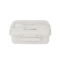 Microwaveable Wheat Straw Multi-Grid Bento Box - Insulated and Fresh-Keeping for Students Handleless gray