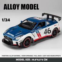 Naujas modeliavimas, 1/24 mastelio Nissan GTR superautomobilio modelis, liejamas metalas, miniatiūrinis  Voiture  kolekcija žaislinės transporto priemonės berniukams Dovanų namų dekoras