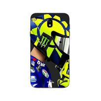 Phone case - MANIACASE - Samsung Galaxy J7 2018 - TPU Silicone - Valentino Rossi Pattern - Flexible juoda