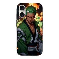 Coque Iphone 16 One piece Zoro manga anime 3D art juoda