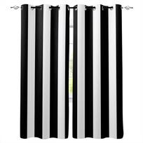 Simple Black And White Stripes Blackout Curtains for Children Kids Home Decor Bedroom Living Room High Shading Window Curtains W135 x H60cm