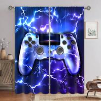 Ready-made Gamepad Game Controller For Video Games And 3D Digital Printing Bedroom Living Room Window Curtains 2 Panels W50H130(CM)x2&Hook