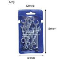 ALLSOME 10pcs Mini Spanner Wrenches Set Hand Tool Key Ring Spanner Explosion-proof Pocket British/Metric Type Wrenches