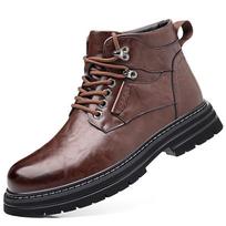 Fashion Classic Mens Ankle Boots Durable Fur Warm Winter Boot for Men Comfortable Non Slip Motorcycle Boots Man Casual Outdoor Sneakers 38 ruda