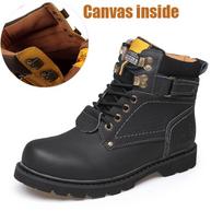 Fashion Genuine Leather Men's Winter Spring Ankle Treking Military Snow Yellow Tactical Boots Outdoor Footwear for Women Men Work Shoes 35