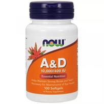 Now Foods Vitaminai A ir D 10000/400, 100 SGELS