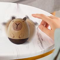 Tumbler Capybara Toy,Wood,Sturdy,Creative, Party Favors,Cute,Wobble Toy Cartoon for Table Home white