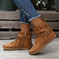 Madingi pavasario rudens batai moterims Bohemiško stiliaus kutai Moteriški Retro dirbtiniai zomšiniai su sagtimi moteriški batai Botas De Mujer 36 ruda