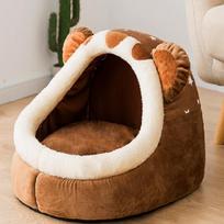 Dog Kennel Cat Kennel Semi-enclosed Winter Warm Four Seasons Universal Bed Mat Teddy SmalI Medium and Large Dog Pet Supplies black