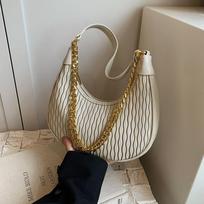 Madinga ir universali koldūnų formos rankinė nauja moteriška vieno peties crossbody rankinė pusmėnulio formos rankinė lengvo prabangos pažasties krepšys beige