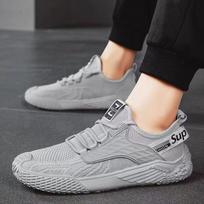 Fashion Summer New Men's Sneakers Breathable Odor-proof Mesh Shoes Light Comfortable Athleisure Shoes Running Shoes Men Tenis Masculino 39 pilka spalva