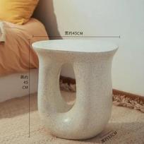 Creative Cream Bedside Small Side Table Bedrooms Living Room Sofa Coffee Table Light Luxury Simple Wabi Sabi Minimalist gray