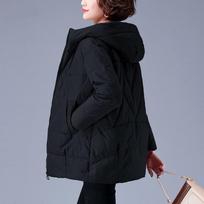Moteriška žieminė striukė ilga šilta parka sutirštintas paltas medvilnės pamušalu parka striukė su gobtuvu viršutinis drabužis XXXXXL juoda