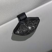 Shiny Diamond Crystal Car Glasses Holder Sun Visor Eyeglass Sunglasses Clip Glasses Case Mount Ticket Card Clip Car Accessories juoda