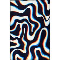Trippy Abstract Area Rug Aesthetic Psychedelic Wavy Living Room Rug Retro Washable Carpet for Kitchen Entryway Bedroom Dorm 40X60cm-16x24in