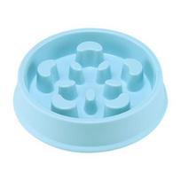 Dog Feeder Bowl Large Bite-resistant Abrasion-resistant Capacity Non-slip Eat Column Choke-proof Slow Cat Dog Slow Food Bowl Pet Supplies šviesiai mėlyna spalva
