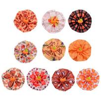 Dog Collar Charms with Elastic Band Thanksgiving Day Theme Print Pet Collar Slide orange