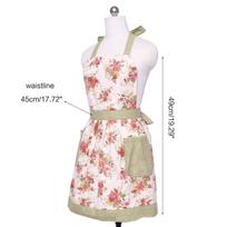 Floral Parent-Child Apron with Pockets Cotton Hanging Neck Bib Aprons for Kitchen Accessories Women and Little Girls Cooking