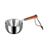 Mini Oil Pan 304 Stainless Steel Flavored Oil Pan Small Household Fried Egg Pan Hot Pan Hand-held Anti-scalding Pan for Kitchen gray