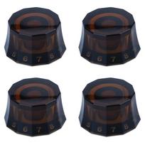 4 Pcs Electric Guitar Top Hat Knobs Guitar Musical Instrument Parts Replacement Turning Guitar Knobs for LP Guitar Accessories šviesiai ruda spalva