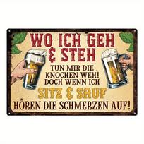 1pc, German Vintage Metal Sign, Where I Go & Stand, Wall Art Decor For Home Farmhouse Bar Pub Club, 7.8 X 11.8 Inches Gifts juoda