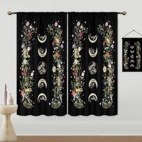 Witchy Gothic Aesthetic Spring Nature Curtain for Living Room Modern Curtains for Bedroom High Shading Drapes Kitchen Curtains W55 X H120cm X 2&HOOK