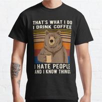 Plus Size S-3XL That's What I Do I Drink Coffee Printed T-shirt Men's Tops Fashion Clothes Tees S juoda