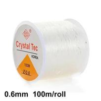100/500M Transparent Elastic Rope Crystal Line Rubber Cord Thread For DIY Beading Bracelet Jewelry DIY Apparel Sewing Supplies 100m-(1roll)