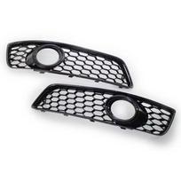 2pcs Fog Light Cover Grilles Compatible For A3 2009-2013 Honeycomb Mesh Fog Light Grill 8P0807682J 8P0807681AA 8P0807681F black