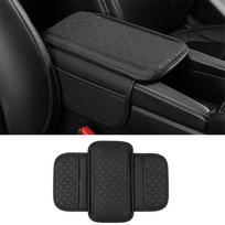 Car Center Console Cover Memory Foam Leather Armrest Cover Cushion With Side Storage Bag Arm Rest Protector Pad Interior Parts juoda